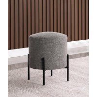 Coaster Furniture 905497 Round Upholstered Ottoman with Metal Legs